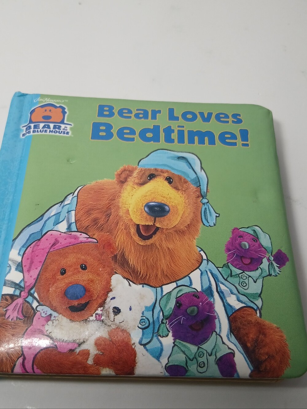 Bear in the Big Blue House Jim Henson Board Book Bear loves Bedtime! Rare READ